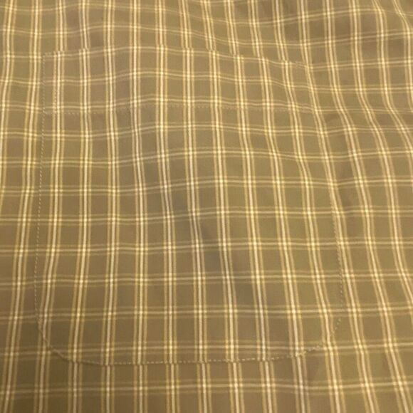 Eddie Bauer Olive Checked Long Sleeve Button Down Shirt Sz XXL - Picture 5 of 12